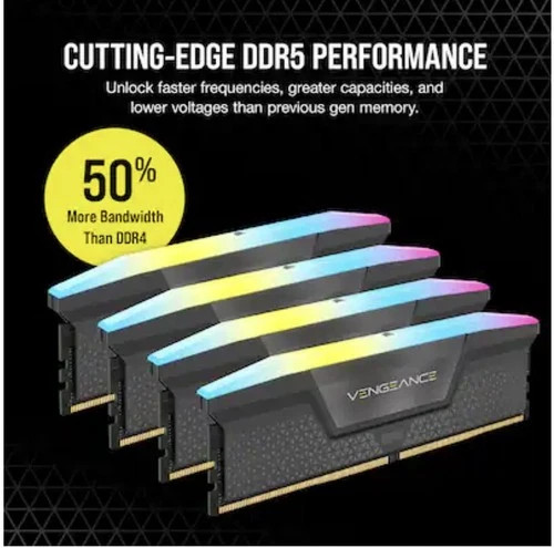 New ListingCORSAIR - VENGEANCE RGB 64GB (2x32GB) DDR5 6400MHz C32 UDIMM Desktop Memory