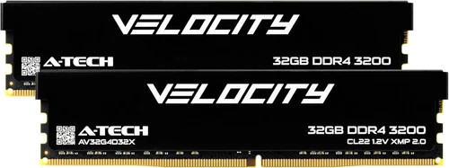 Velocity RAM 64GB (2X32Gb) DDR4 3200Mhz (PC4-25600) XMP 2.0 UDIMM 1.2V Non-Ecc D