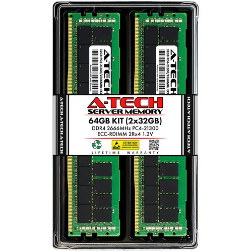 64GB 2x 32GB PC4-2666 RDIMM Supermicro X11SDW-16C-TP13F+ Memory RAM