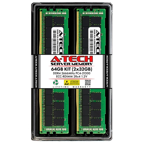64GB 2x 32GB PC4-2666 RDIMM Supermicro 2029BT-HNR F629P3-RTB Memory RAM