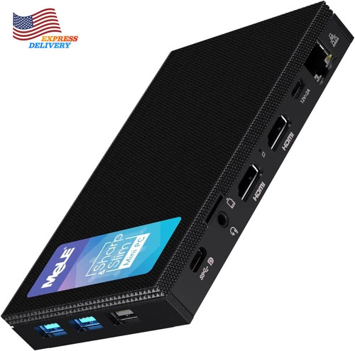 MeLE Quieter4C Fanless Mini PC Windows 11 Pro 16GB DDR4 512GB ROM Micro PC NEW