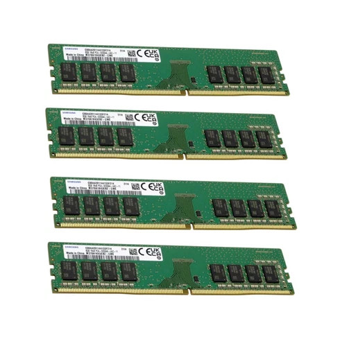 32GB (4X8GB) Samsung 1Rx8 DDR4 3200MHz PC4-25600 Non-ECC DIMM Desktop Memory RAM