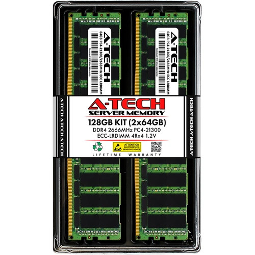 128GB 2x 64GB PC4-2666 LRDIMM Supermicro 6028R-E1CR12T 6048R-E1CR45L Memory RAM