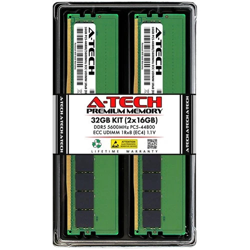 32GB 2x16GB PC5-5600 EC4 UDIMM ASUS ExpertCenter E500 G9 E500A Memory RAM