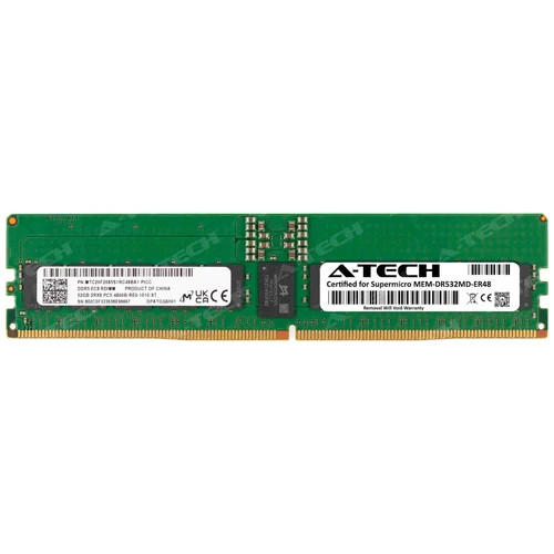 32GB PC5-38400 RDIMM Supermicro MEM-DR532MD-ER48 Micron Equivalent Memory RAM