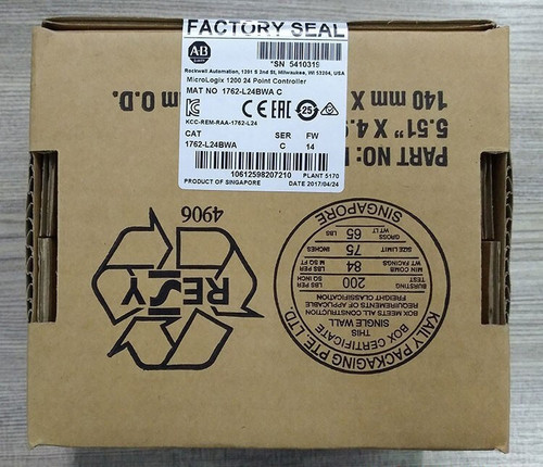 New New Factory Sealed AB 1762-L24BWA SER C MicroLogix 1200 24 Point Controller Does not Apply - Product Image