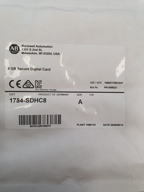 New 1784-SDHC8 Allen-Bradley 8GB Secure Digital Card 1784SDHC8 - Product Image