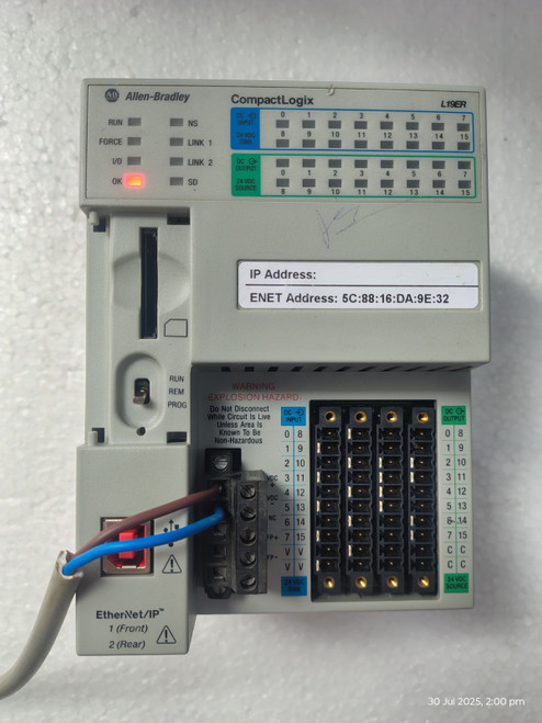 Used Allen-Bradley 1769-L19ER-BB1BA CompactLogix 1MB Memory Controller Sell For Part 1769L19ERBB1B - Product Image