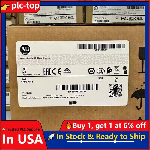 New Sealed Allen-Bradley 1756-A13 13 Slot Chassis PLC US Free Tax Does not apply - Product Image