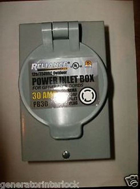 Reliance Controls PB30 30 Amp Power Inlet Box 125/250VAC Nema 3R