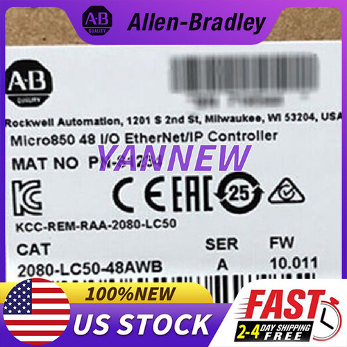 New AB 2080-LC50-48AWB PLC Ethernet IP Controller New Sealed Free Shipping - Product Image
