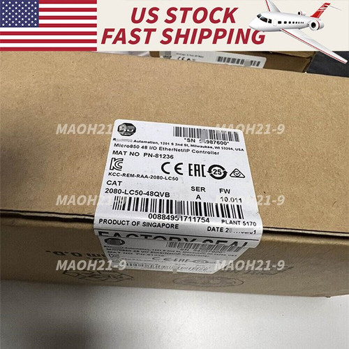 New 1PC Allen Bradley 2080-LC50-48QVB Micro850 Ethernet IP Controller NEW Does Not Apply - Product Image