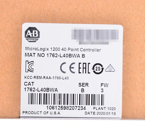 New New Sealed Allen-Bradley 1762-L40BWA SER B MicroLogix 1200 40 Point Controller  - Product Image