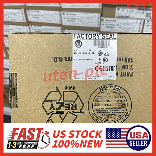 New 1PC Allen-Bradley 2080-LC70-24QWB Micro870 24 IO ENetIP Controller Brand New - Product Image