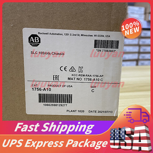 New 1756-A10 Chassis10 Slot New Factory Sealed Allen-Bradley Free Shipping - Product Image