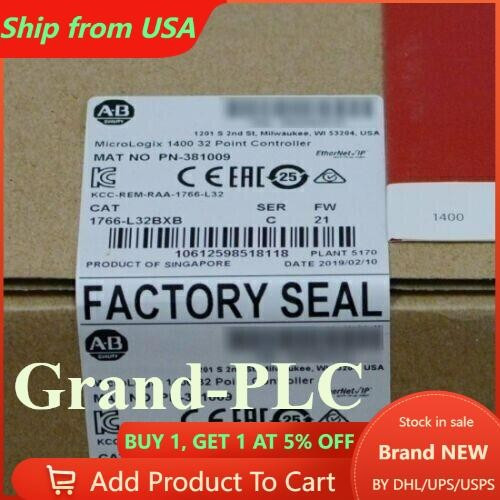 New New AB 1766-L32BXB MicroLogix 1400 32 Point Controller 1766L32BXB US Free Tax  - Product Image