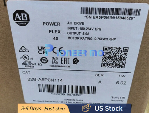 New Allen-Bradley 22B-A5P0N114 PowerFlex 40 AC Drive 22BA5P0N114  - Product Image