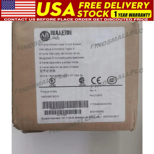 New Allen-Bradley 140G-G6C3-D10 140G 125A G-Frame Molded Case Circuit US Free Tax - Product Image