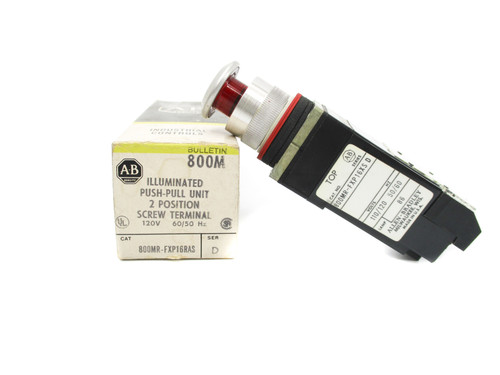 New ALLEN BRADLEY 800MR-FXP16RAS SER. D 110120V BKYL NSMP knox90030375-800MR-FXP16RAS - Product Image