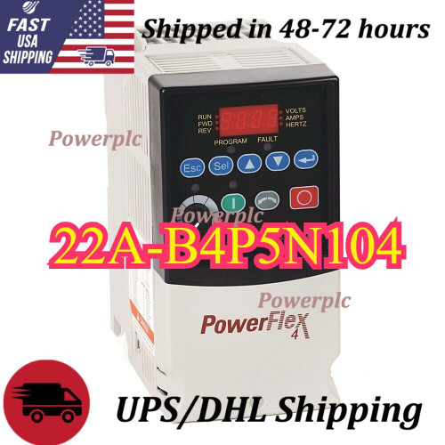 New Brand New Allen-Bradley 22A-B4P5N104 PowerFlex 4 0.75 kW 1 HP AC Drive dose not apply - Product Image
