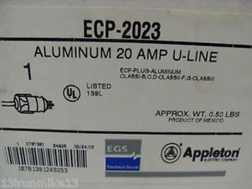NEW APPLETON ECP-2023 20-Amp EXPLOSION PROOF PLUG 20A 125V ECP2023
