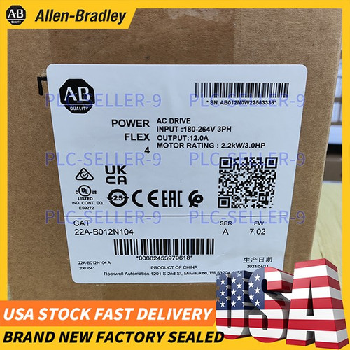 New Free Shipping Allen-Bradley 22A-B012N104 Powerflex 4 AC Drive AB 22AB012N104 - Product Image