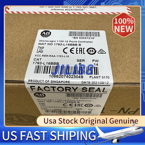 New 1PC Allen Bradley New Factory Sealed 1763-L16BBB SER B MicroLogix 1100 16 Point - Product Image