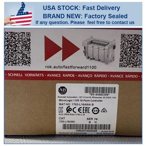 New NEW Allen-Bradley 1763-L16AWA  B MicroLogix1100 16 Point Controller 1763L16AWA Does not Apply - Product Image