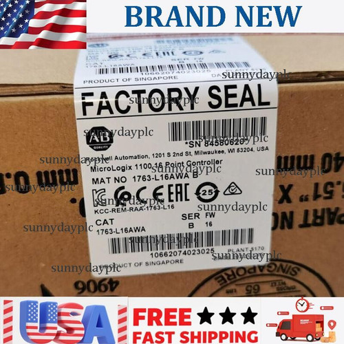 New Allen Bradley 1763-L16AWA Series B MicroLogix 1100 Controller Sealed 1763L16AWA Does not apply - Product Image