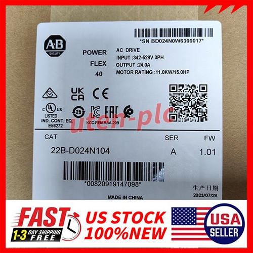 New Allen-Bradley 22B-D024N104 Powerflex 40 AC Drive New Sealed Free Shipping - Product Image