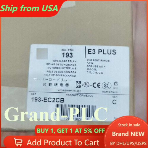New NEW AB 193-EC2CB E3 plus Overload Relay 193EC2CB Fast Shipping US Free Tax - Product Image