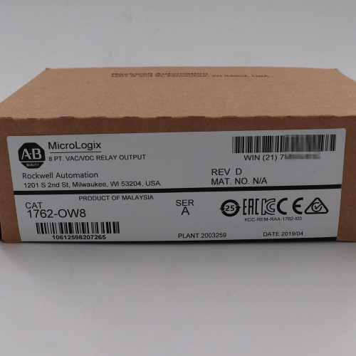 New 1PC NEW Allen Bradley 1762-OW8 1762OW8 MicroLogix 8 Point Relay Output Module - Product Image