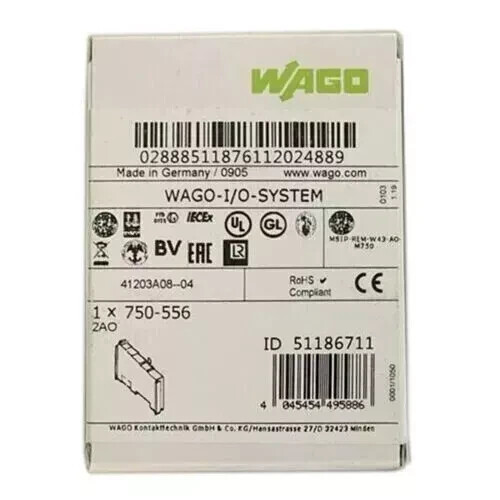 New New WAGO 750-556 2-Channel Analog Output Module 750 556  - Product Image