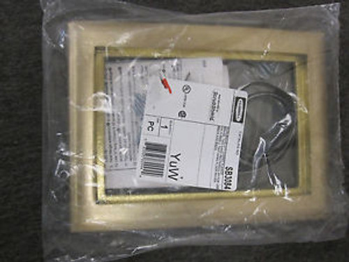 NEW HUBBELL SB3084 SCRUBSHIELD CARPET FLANGE BRASS TWO GANG RECTANGLE