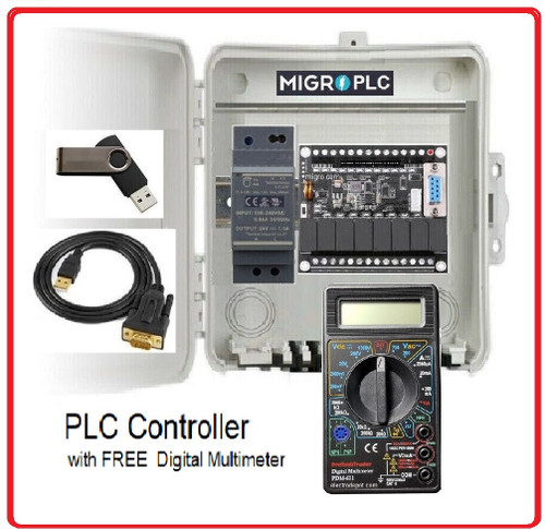 New PLC Kit Professional Programmable Controller, GX Ladder Logic NEMA Box w Meter siemens - Product Image