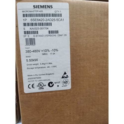 New 1PC Siemens 6SE6420-2AD25-5CA1 Inverter 6SE6 420-2AD25-5CA1 New us free tax - Product Image