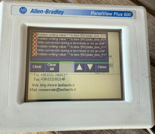 Used Allen-Bradley 2711P-T6C20D Panelview Plus 600 Series-B Operator Interface Panel - Product Image