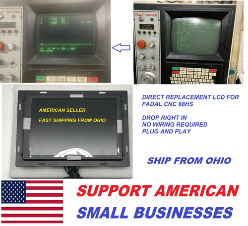 New PLUG AND PLAY DIRECT REPLACEMENT LCD MONITOR FOR FADAL CNC 88HS CNC88 CRT - Product Image