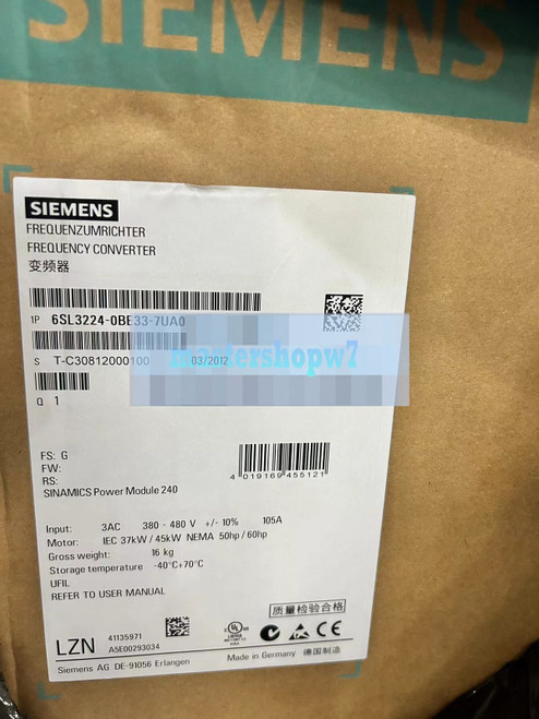 New 6SL3224-0BE33-7UA0 1PCS Brand New SIEMENS 6SL3 224-0BE33-7UA0 Fast delivery  - Product Image