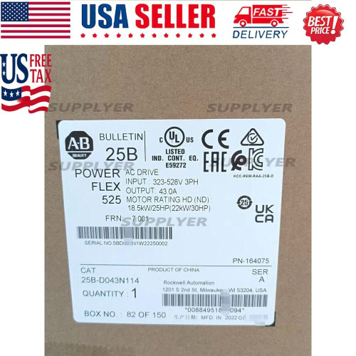 New 2022 New 25B-D043N114 AB 25BD043N114 PowerFlex 525 22KW AC drive USA  - Product Image