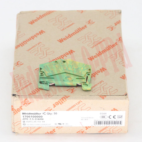 New 100PCSBOX NEW WEIDMULLER ZPE 2.5-24AN 1706100000 grounding terminalQW - Product Image