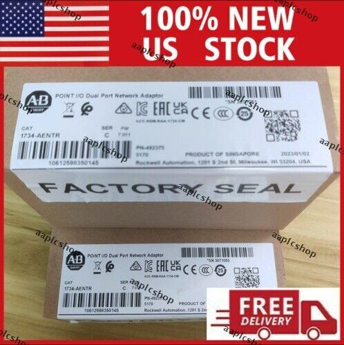 New NEW PLC 1734-AENTR AB Point IO Dual Port Adaptor Module New Sealed - Product Image