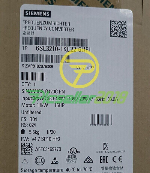 New 6SL3210-1KE22-6UF1 New Siemens A-level Filter Version 6SL3210-1KE22-6UF1 IPCS - Product Image