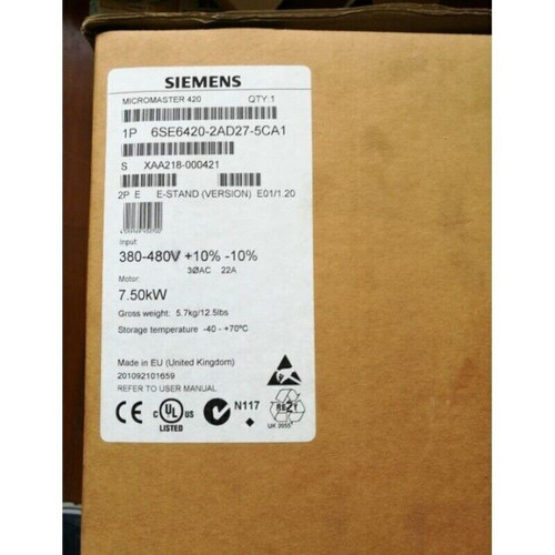 New 1PCS New In Box 6SE6 420-2AD27-5CA1 Siemens 6SE6420-2AD27-5CA1 FREE SHIP  - Product Image