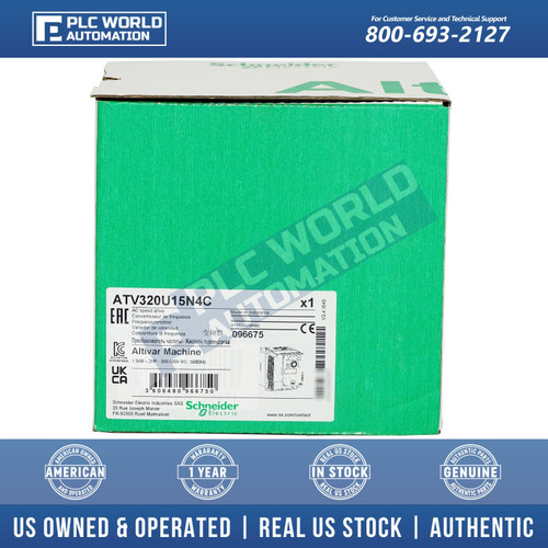 New Schneider ATV320U15N4C Altivar 320, 380-500 VAC, 3-Phase, 1.5 kW, 2HP, Brand New - Product Image