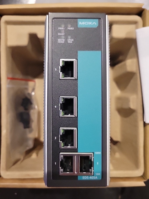 New BRAND NEW MOXA EDS-405A V2.1 Managed Ethernet Switch w 5 10100 Base TX Ports - Product Image