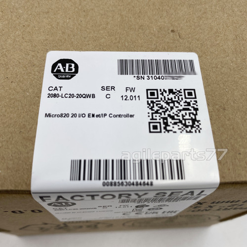 New Allen-Bradley 2080-LC20-20QWB Micro 820 IO ENetIP Controller SerC FW 12.001 US 2080LC2020QWB - Product Image