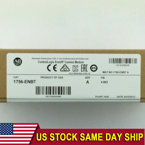 New NEW Allen-Bradley 1756-ENBT EtherNetIP ControlLogix Module 1756ENBT US Free Tax - Product Image