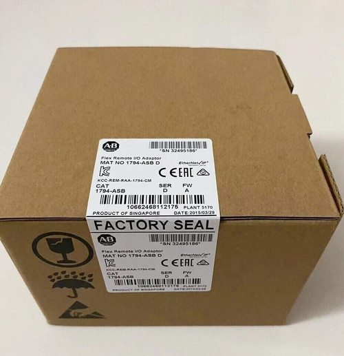 New Allen-Bradley 1794-ASB SER D Flex Remote IO Adapter 1794ASB New Factory Sealed  - Product Image