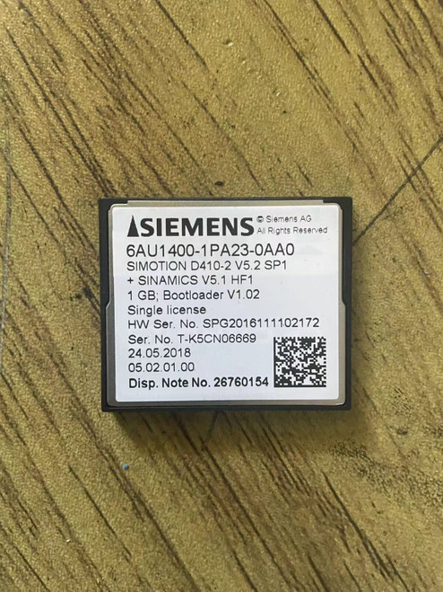 Used Siemens Sinamics Memory Card 6AU1400-1PA23-0AA0 6AU1 400-1PA23-0AA0 - Product Image